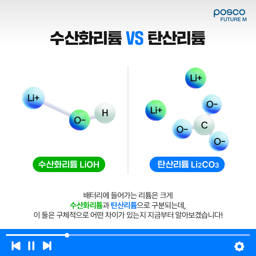 수산화리튬VS탄산리튬: 배터리에 들어가는 리튬은 크게 수산화리튬과 탄산리튬으로 구분되는데, 이 둘은 구체적으로 어떤 차이가 있는지 지금부터 알아보겠습니다!
